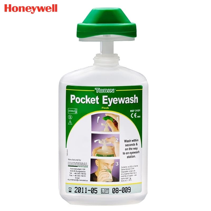 霍尼韦尔（Honeywell） 121 Tobin 瓶装洗眼器 (氯化钠洗眼液 200ml、随身口袋装) 